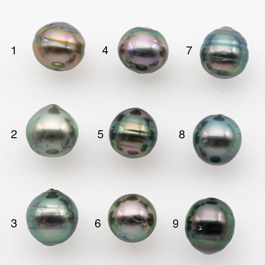 9-10mm Tahitian Pearl, Loose Undrilled with High Luster and Blemishes for Jewelry Making, SKU # 2989TH