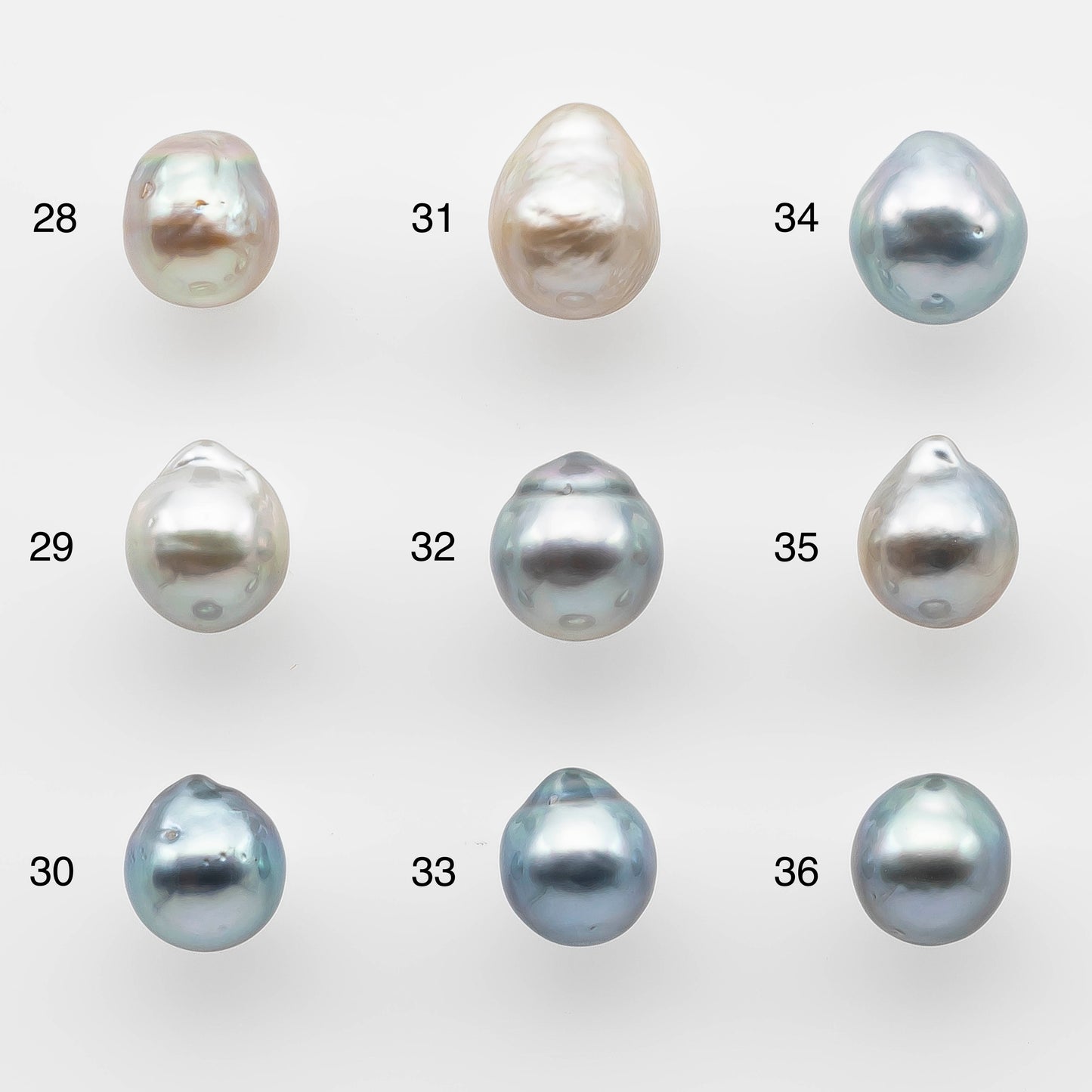 8-9mm Tahitian Pearl Drop with High Luster and Natural Color in Silver Blue with Minor Blemishes, Loose Single Piece Undrilled, SKU # 2082TH