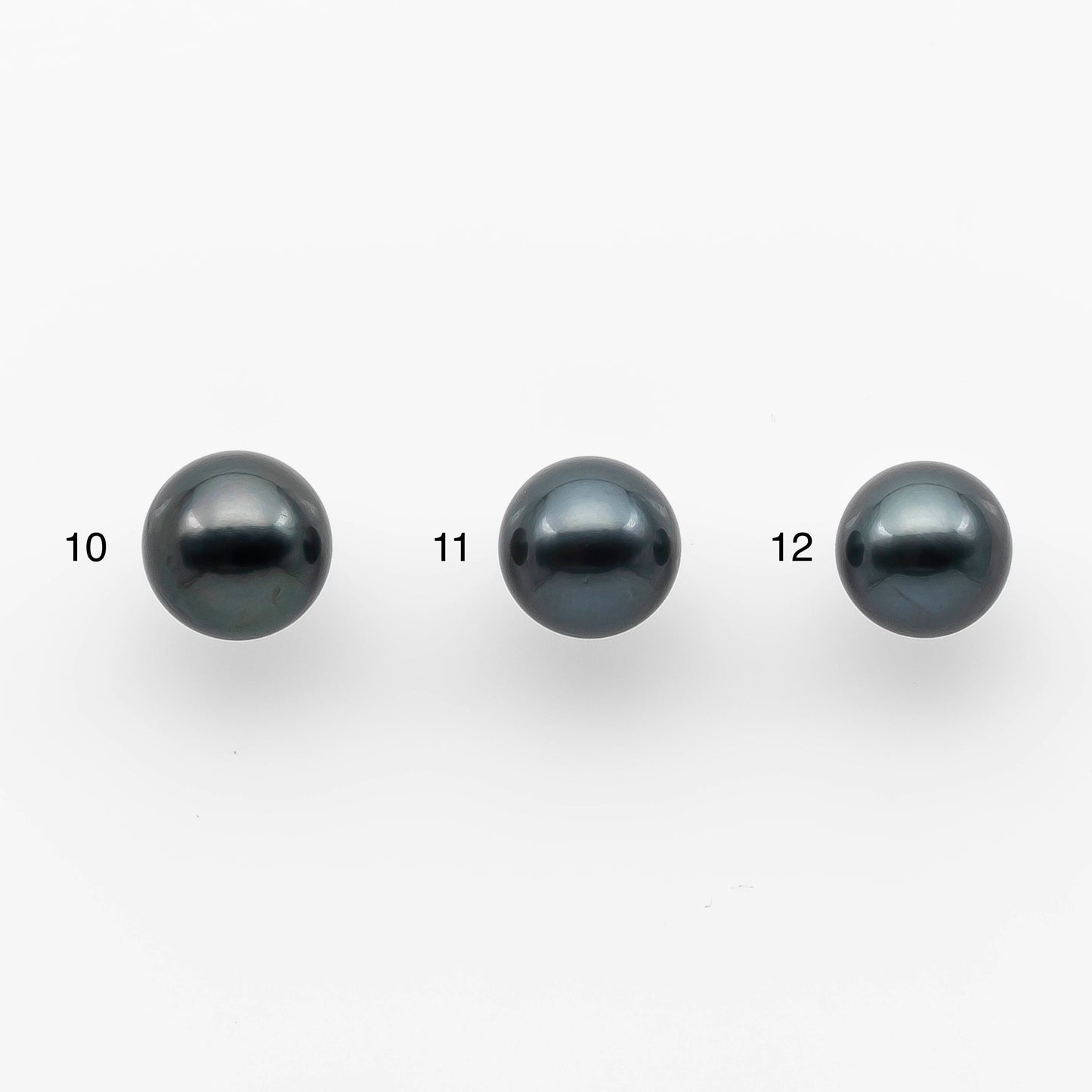 8-9mm High Quality Round Tahitian Pearl in Natural Color and Nice Luster with Minor Blemishe, Single Piece Loose Undrilled, SKU # 2084TH