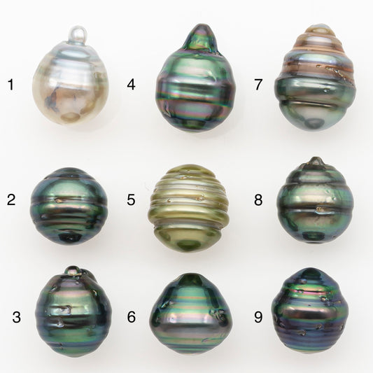 11-12mm Tahitian Pearl Natural Color with Minor Blemishes, Loose Undrilled for Jewelry Making, SKU # 3266TH