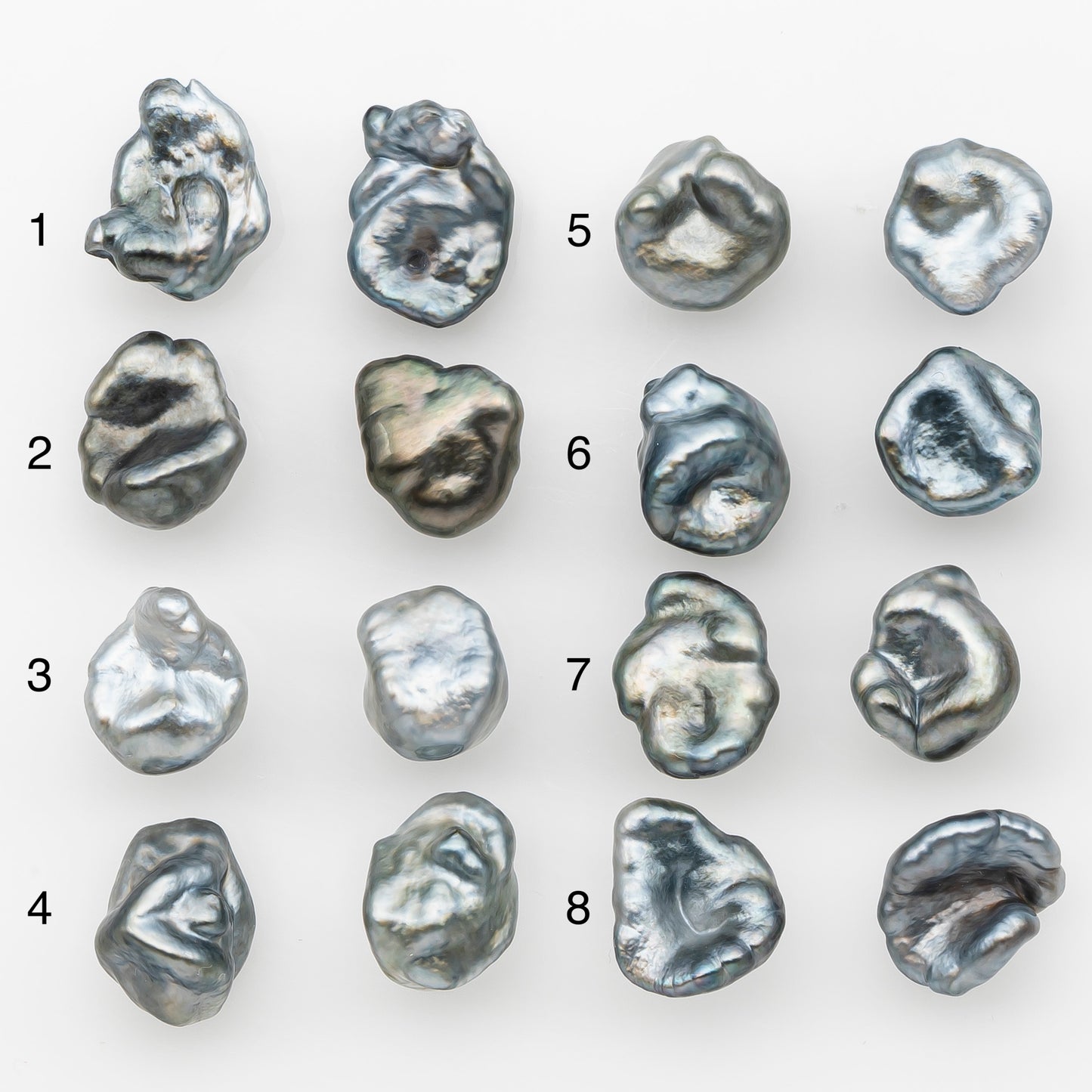 9mm Tahitian Keshi Pearl Pairs, Matched Loose Undrilled for Making Earring, Natural Color and High Luster, SKU # 3267TH