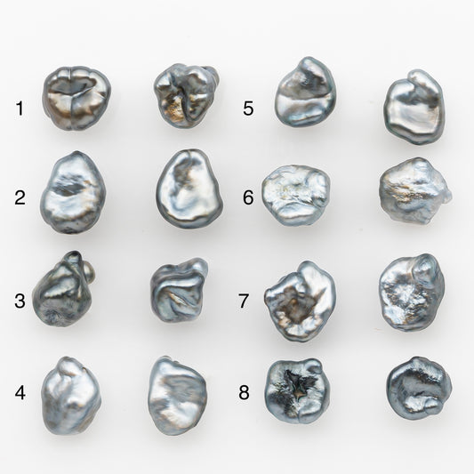 8mm Tahitian Keshi Pearl Pairs, Matched Loose Undrilled for Making Earring, Natural Color and High Luster, SKU # 3268TH
