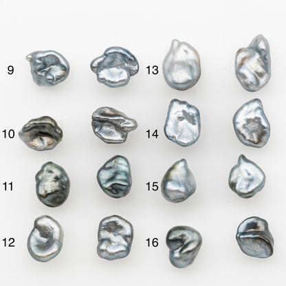 8mm Tahitian Keshi Pearl Pairs, Matched Loose Undrilled for Making Earring, Natural Color and High Luster, SKU # 3268TH