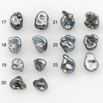 8mm Tahitian Keshi Pearl Pairs, Matched Loose Undrilled for Making Earring, Natural Color and High Luster, SKU # 3268TH