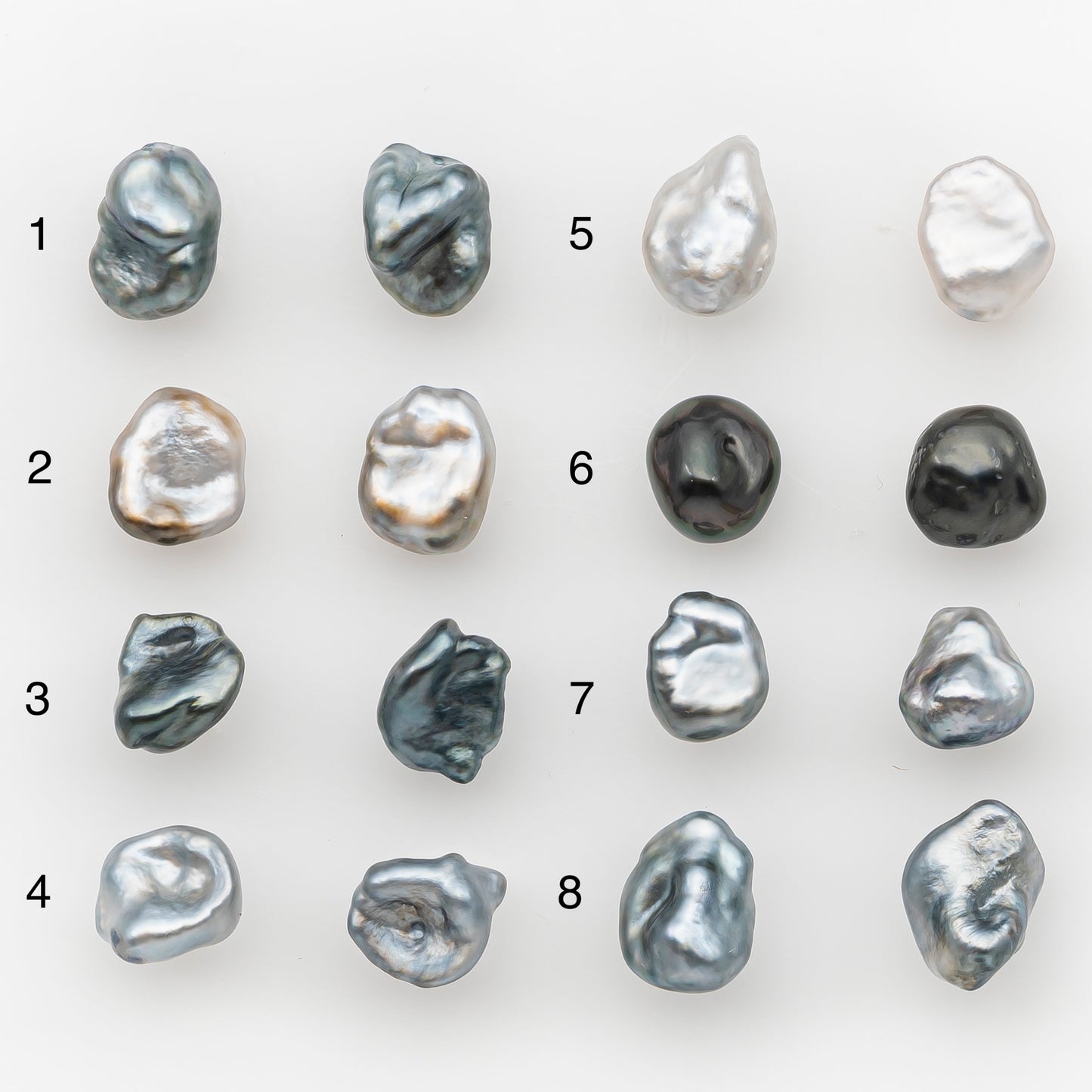 7mm Tahitian Keshi Pearl Pairs, Matched Loose Undrilled for Making Earring, Natural Color and High Luster, SKU # 3269TH