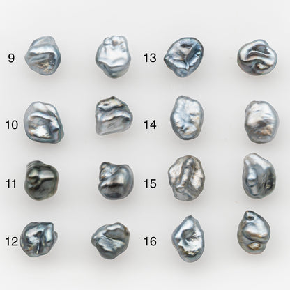 7mm Tahitian Keshi Pearl Pairs, Matched Loose Undrilled for Making Earring, Natural Color and High Luster, SKU # 3269TH