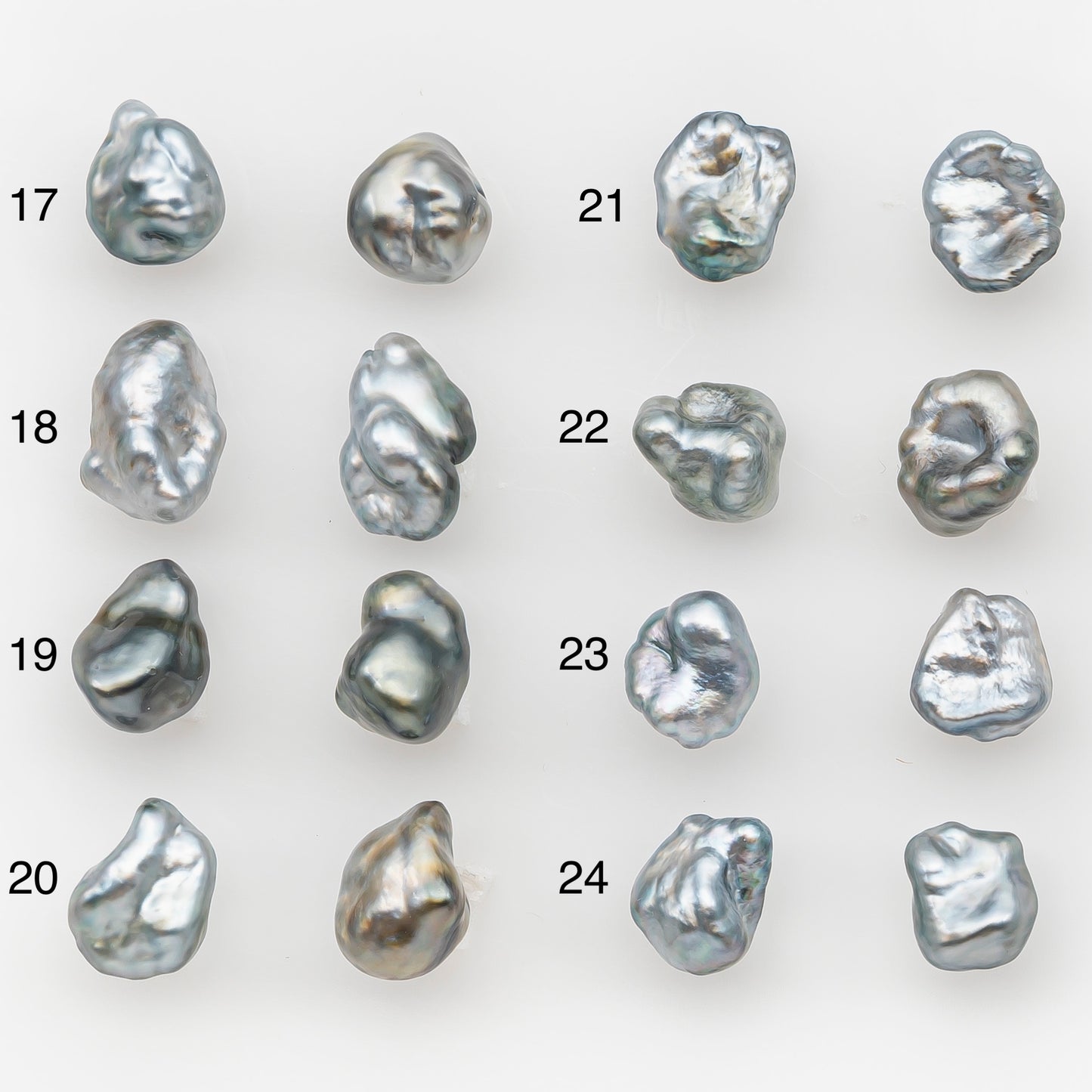 7mm Tahitian Keshi Pearl Pairs, Matched Loose Undrilled for Making Earring, Natural Color and High Luster, SKU # 3269TH