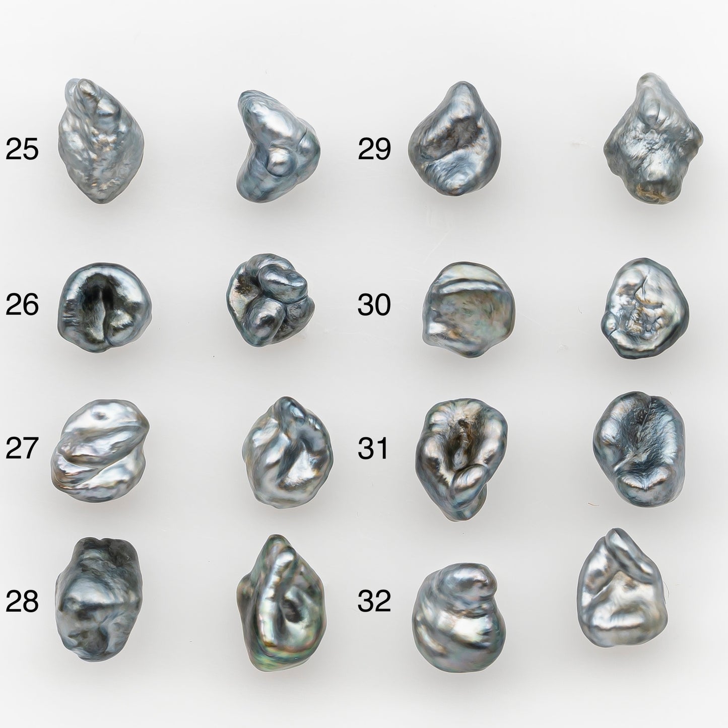 7mm Tahitian Keshi Pearl Pairs, Matched Loose Undrilled for Making Earring, Natural Color and High Luster, SKU # 3269TH