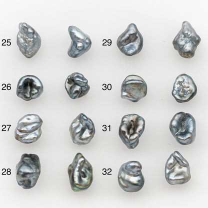 7mm Tahitian Keshi Pearl Pairs, Matched Loose Undrilled for Making Earring, Natural Color and High Luster, SKU # 3269TH