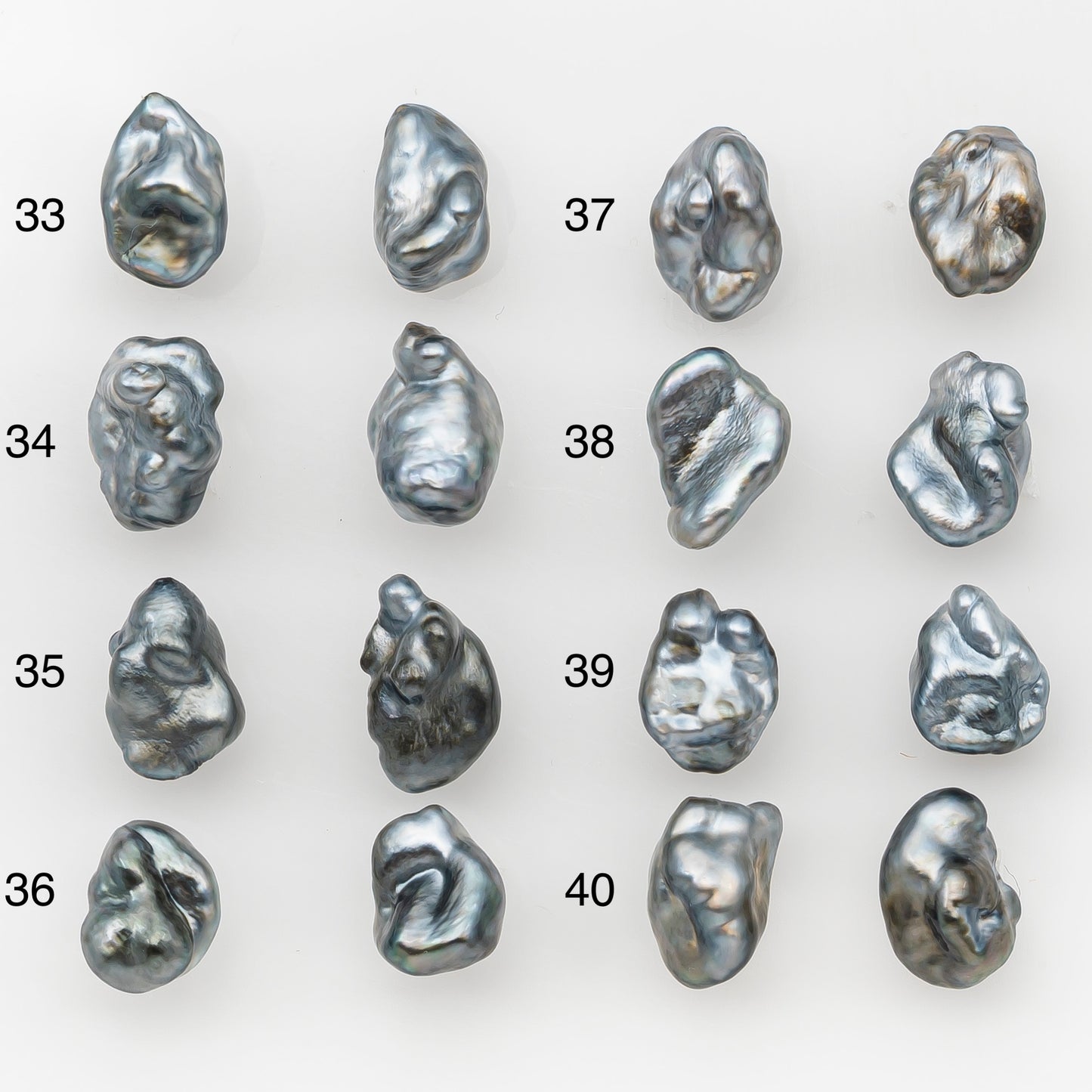 7mm Tahitian Keshi Pearl Pairs, Matched Loose Undrilled for Making Earring, Natural Color and High Luster, SKU # 3269TH