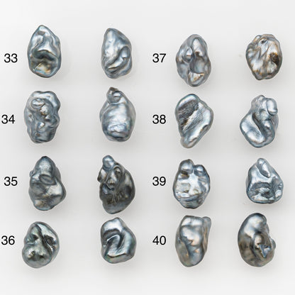 7mm Tahitian Keshi Pearl Pairs, Matched Loose Undrilled for Making Earring, Natural Color and High Luster, SKU # 3269TH