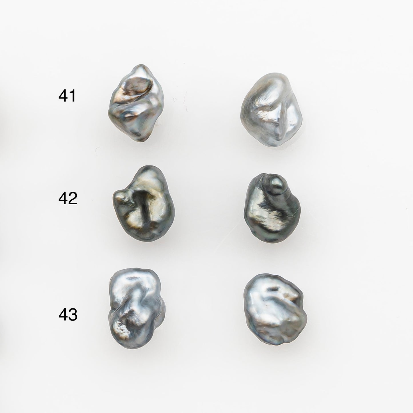7mm Tahitian Keshi Pearl Pairs, Matched Loose Undrilled for Making Earring, Natural Color and High Luster, SKU # 3269TH
