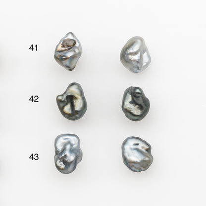 7mm Tahitian Keshi Pearl Pairs, Matched Loose Undrilled for Making Earring, Natural Color and High Luster, SKU # 3269TH