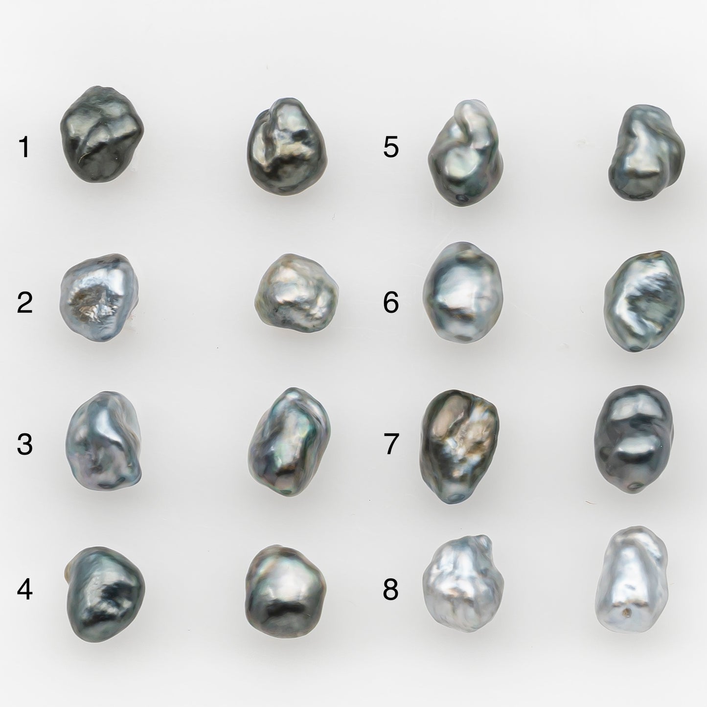 6mm Tahitian Keshi Pearl Pairs, Matched Loose Undrilled for Making Earring, Natural Color and High Luster, SKU # 3270TH