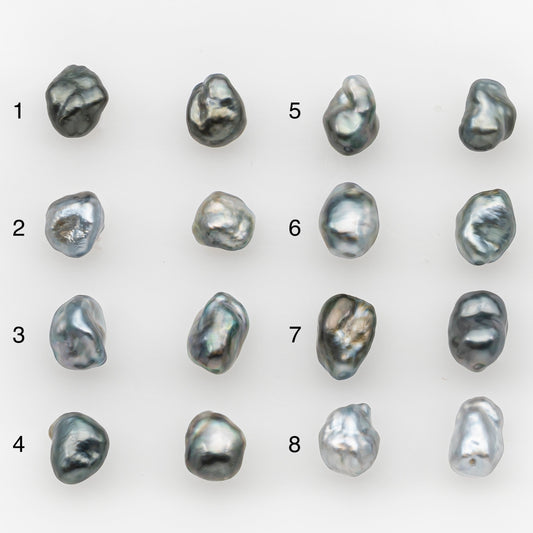6mm Tahitian Keshi Pearl Pairs, Matched Loose Undrilled for Making Earring, Natural Color and High Luster, SKU # 3270TH