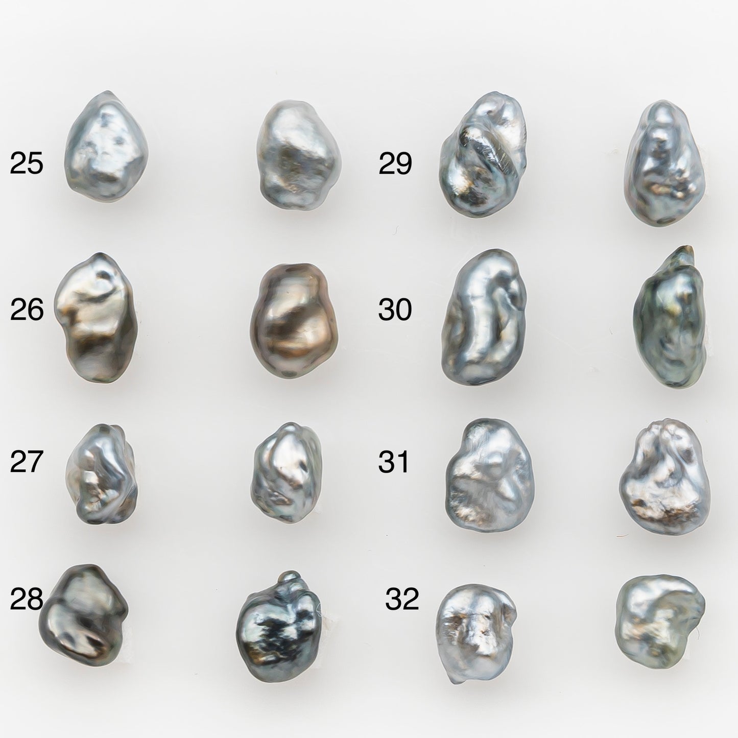 6mm Tahitian Keshi Pearl Pairs, Matched Loose Undrilled for Making Earring, Natural Color and High Luster, SKU # 3270TH