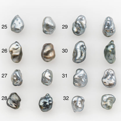 6mm Tahitian Keshi Pearl Pairs, Matched Loose Undrilled for Making Earring, Natural Color and High Luster, SKU # 3270TH