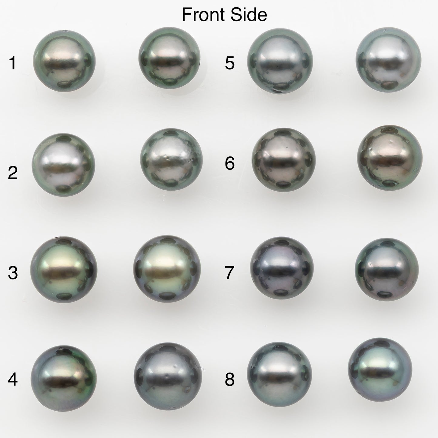 8-9mm Round Tahitian Pearl Pairs with Minor Blemishes, Matched Loose Pearls for Making Studs, for Jewelry Making Supplies, SKU # 3285TH