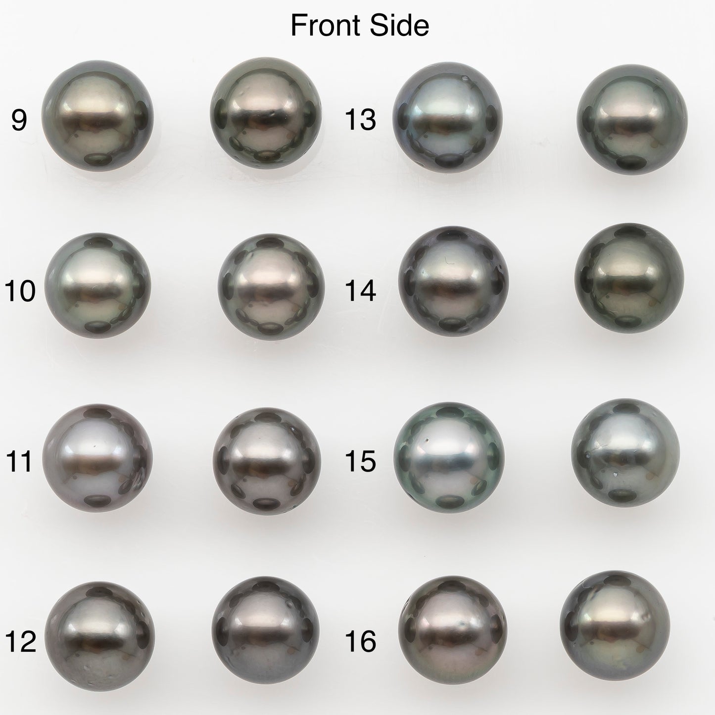 8-9mm Round Tahitian Pearl Pairs with Minor Blemishes, Matched Loose Pearls for Making Studs, for Jewelry Making Supplies, SKU # 3285TH
