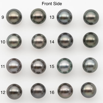 8-9mm Round Tahitian Pearl Pairs with Minor Blemishes, Matched Loose Pearls for Making Studs, for Jewelry Making Supplies, SKU # 3285TH