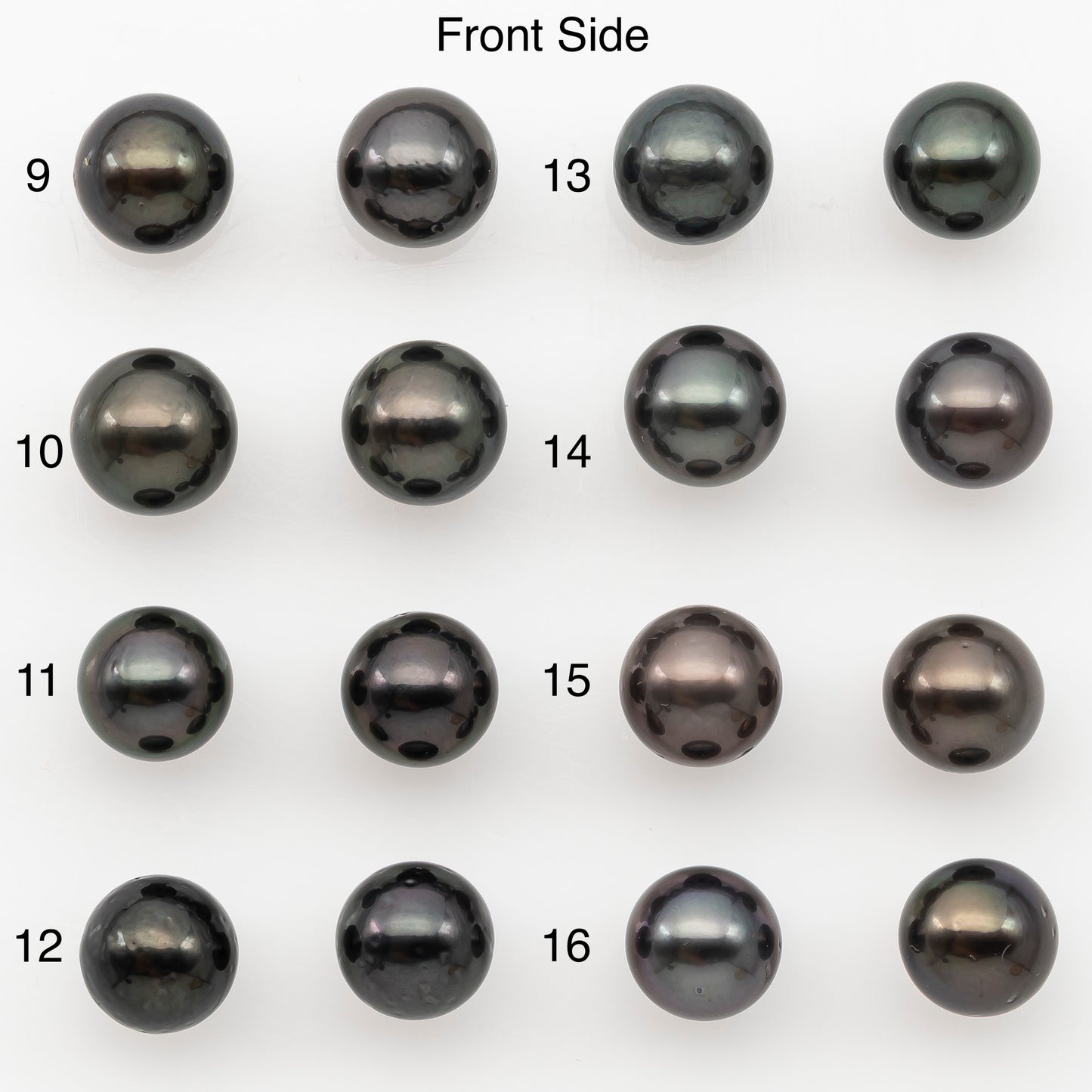8-9mm Round Tahitian Pearl Pairs with Minor Blemishes, Matched Loose Pearls for Making Studs, for Jewelry Making Supplies, SKU # 3271TH