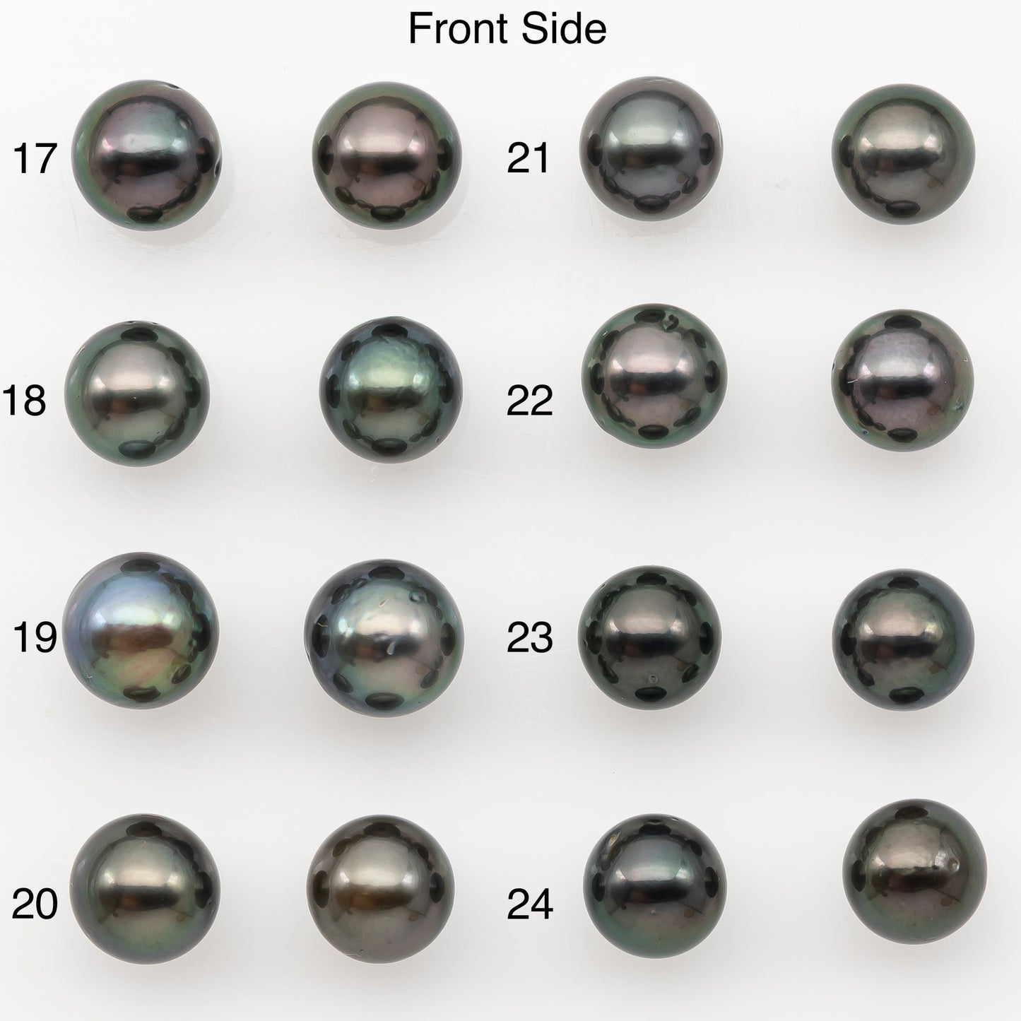 8-9mm Round Tahitian Pearl Pairs with Minor Blemishes, Matched Loose Pearls for Making Studs, for Jewelry Making Supplies, SKU # 3271TH