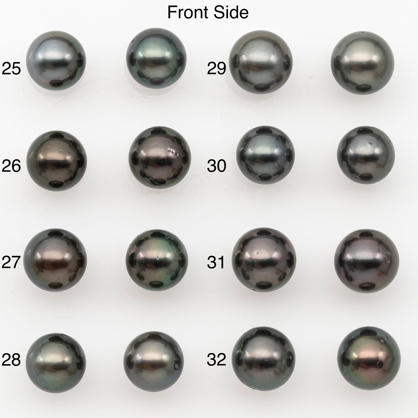8-9mm Round Tahitian Pearl Pairs with Minor Blemishes, Matched Loose Pearls for Making Studs, for Jewelry Making Supplies, SKU # 3271TH