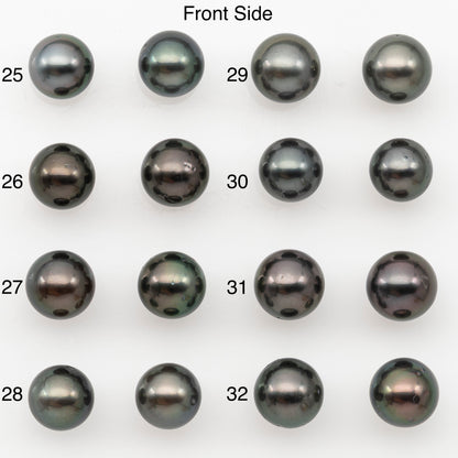 8-9mm Round Tahitian Pearl Pairs with Minor Blemishes, Matched Loose Pearls for Making Studs, for Jewelry Making Supplies, SKU # 3271TH