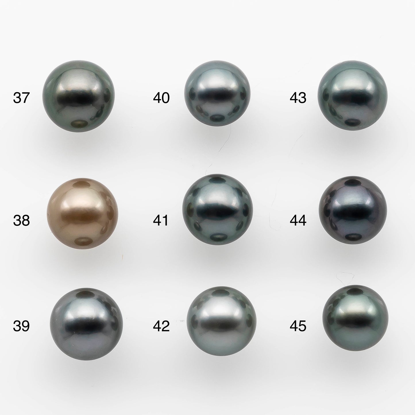 9-10mm AAA High Quality Round Tahitian Pearl in Natural Color and Very Nice Luster, Single Piece Loose Undrilled, SKU # 2085TH