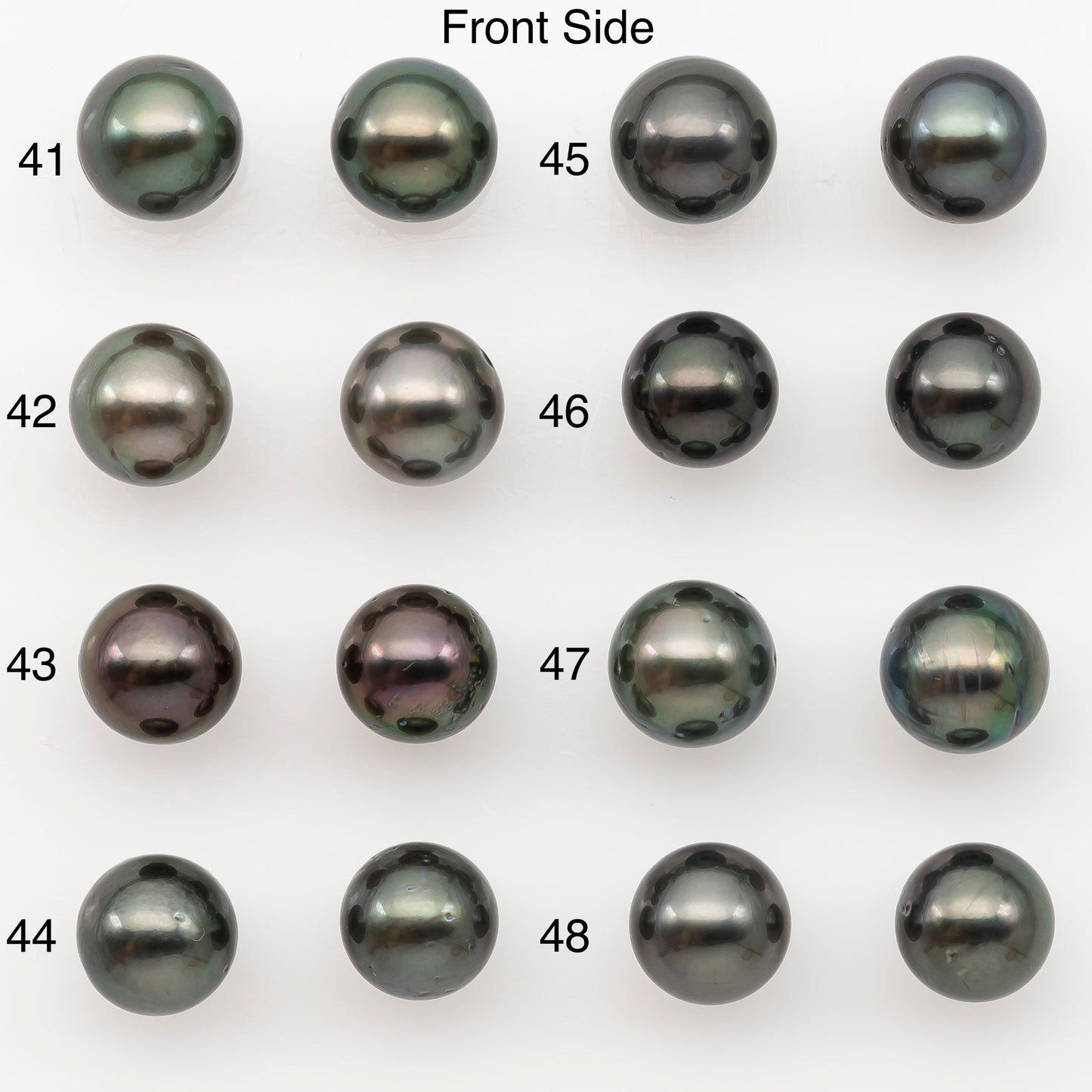 8-9mm Round Tahitian Pearl Pairs with Minor Blemishes, Matched Loose Pearls for Making Studs, for Jewelry Making Supplies, SKU # 3271TH