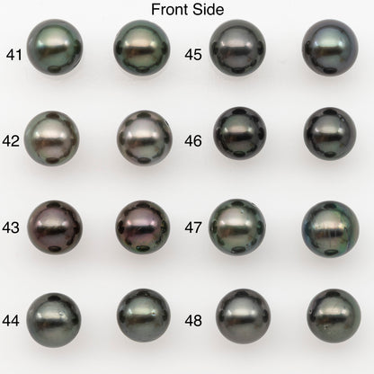 8-9mm Round Tahitian Pearl Pairs with Minor Blemishes, Matched Loose Pearls for Making Studs, for Jewelry Making Supplies, SKU # 3271TH
