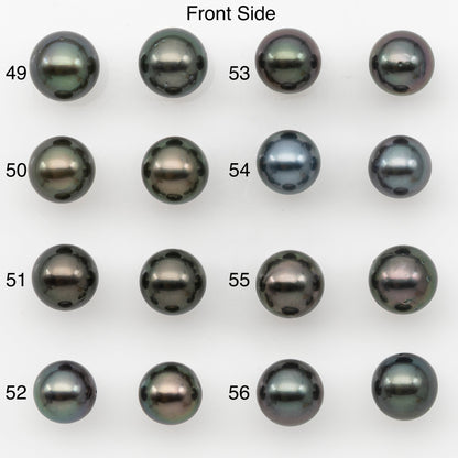 8-9mm Round Tahitian Pearl Pairs with Minor Blemishes, Matched Loose Pearls for Making Studs, for Jewelry Making Supplies, SKU # 3271TH