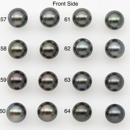 8-9mm Round Tahitian Pearl Pairs with Minor Blemishes, Matched Loose Pearls for Making Studs, for Jewelry Making Supplies, SKU # 3271TH