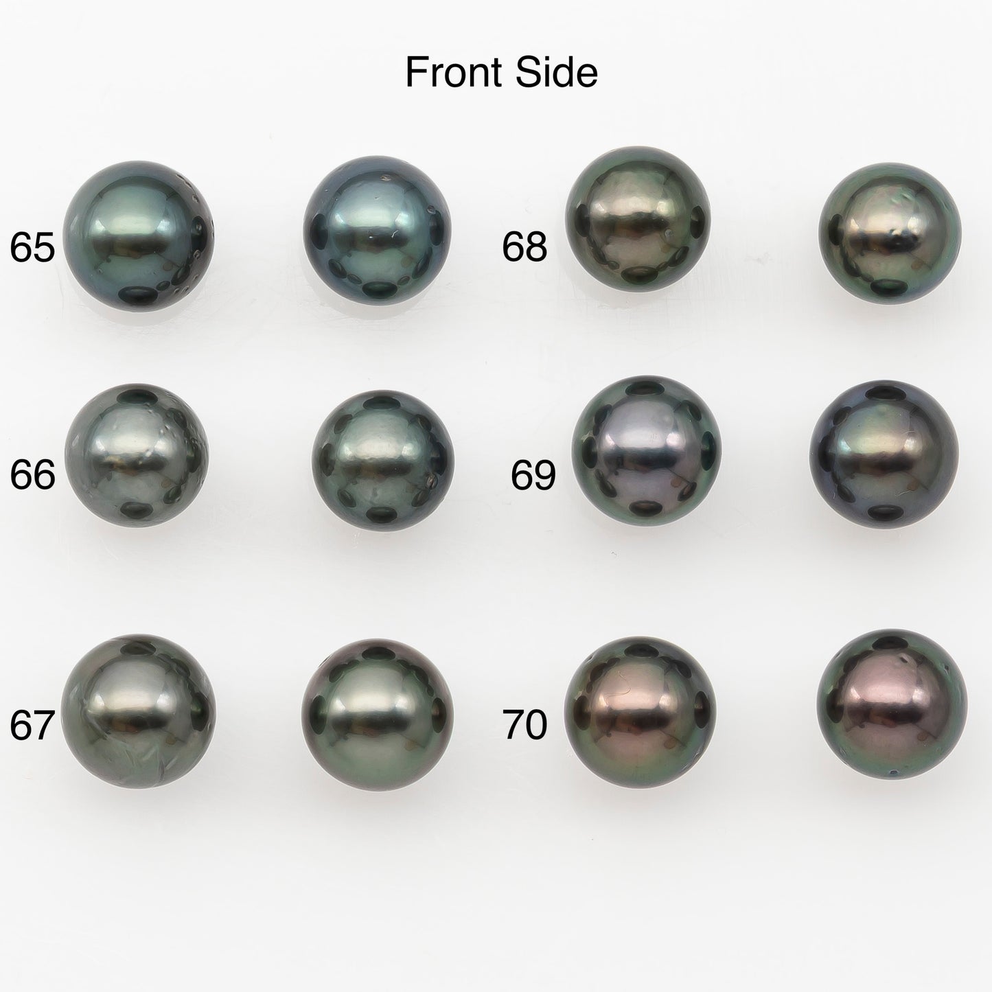 8-9mm Round Tahitian Pearl Pairs with Minor Blemishes, Matched Loose Pearls for Making Studs, for Jewelry Making Supplies, SKU # 3271TH