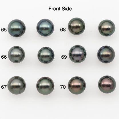 8-9mm Round Tahitian Pearl Pairs with Minor Blemishes, Matched Loose Pearls for Making Studs, for Jewelry Making Supplies, SKU # 3271TH