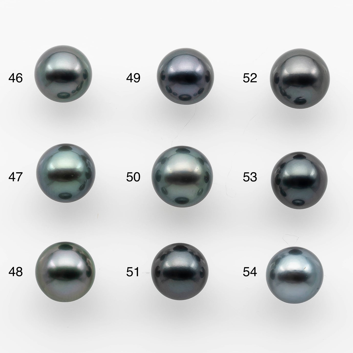 9-10mm AAA High Quality Round Tahitian Pearl in Natural Color and Very Nice Luster, Single Piece Loose Undrilled, SKU # 2085TH