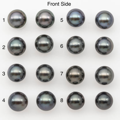 9-10mm Round Tahitian Pearl Pairs with Minor Blemishes, Matched Loose Pearls for Making Studs, for Jewelry Making Supplies, SKU # 3272TH