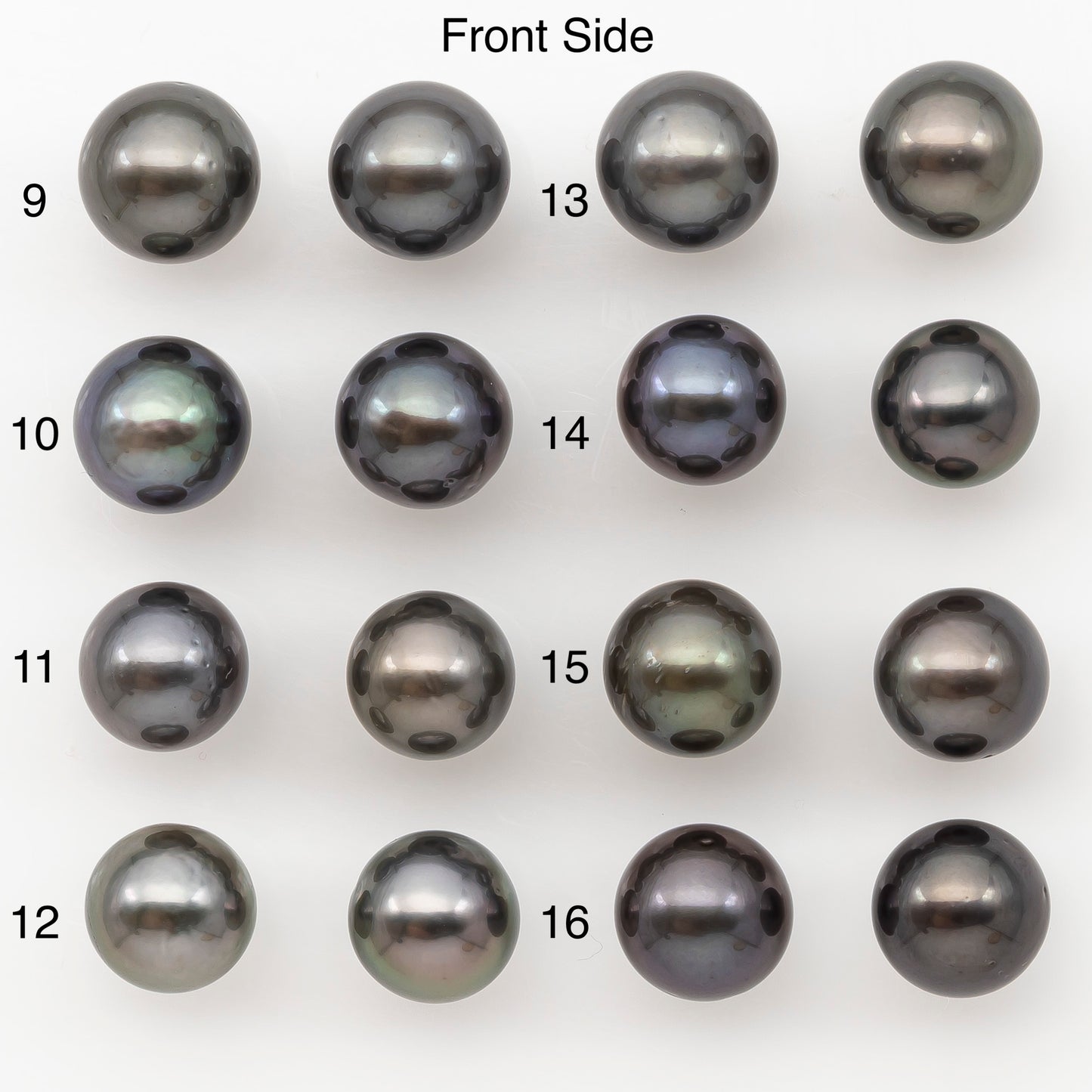 9-10mm Round Tahitian Pearl Pairs with Minor Blemishes, Matched Loose Pearls for Making Studs, for Jewelry Making Supplies, SKU # 3272TH