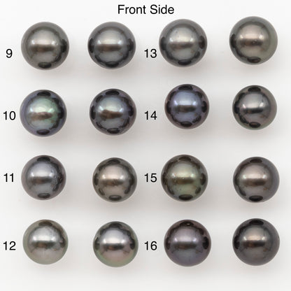 9-10mm Round Tahitian Pearl Pairs with Minor Blemishes, Matched Loose Pearls for Making Studs, for Jewelry Making Supplies, SKU # 3272TH