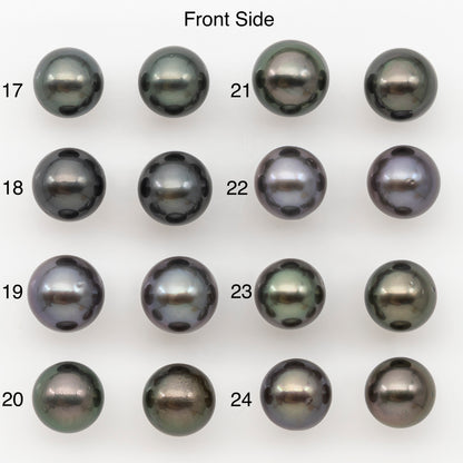 9-10mm Round Tahitian Pearl Pairs with Minor Blemishes, Matched Loose Pearls for Making Studs, for Jewelry Making Supplies, SKU # 3272TH