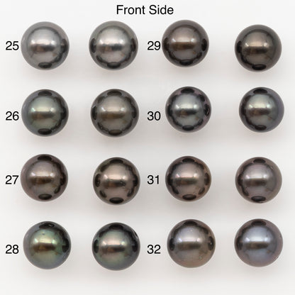 9-10mm Round Tahitian Pearl Pairs with Minor Blemishes, Matched Loose Pearls for Making Studs, for Jewelry Making Supplies, SKU # 3272TH