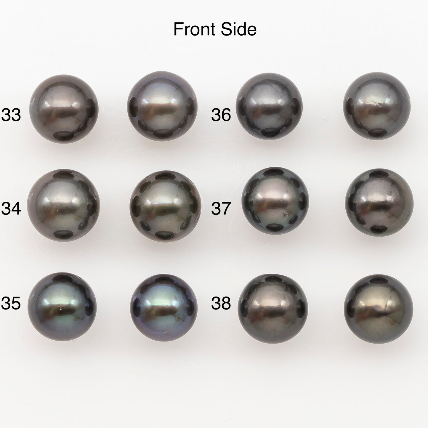 9-10mm Round Tahitian Pearl Pairs with Minor Blemishes, Matched Loose Pearls for Making Studs, for Jewelry Making Supplies, SKU # 3272TH