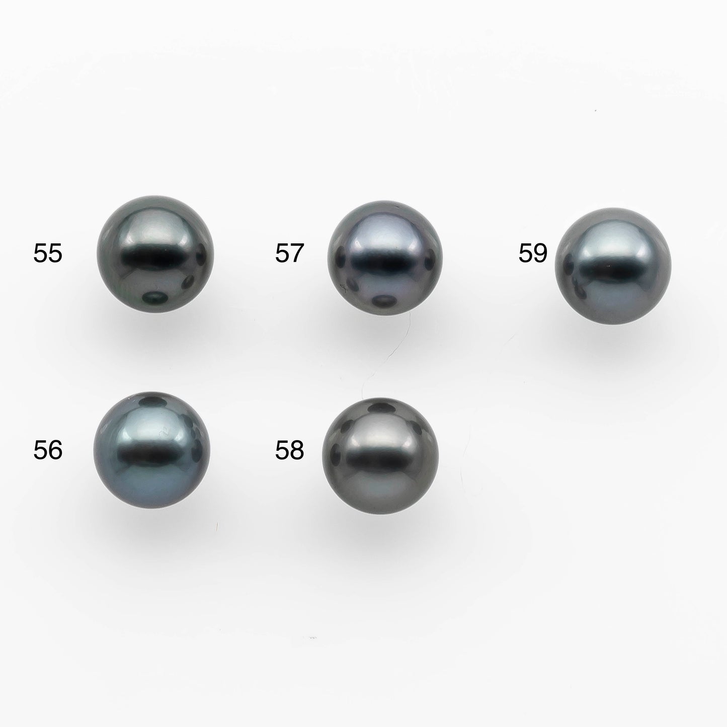 9-10mm AAA High Quality Round Tahitian Pearl in Natural Color and Very Nice Luster, Single Piece Loose Undrilled, SKU # 2085TH