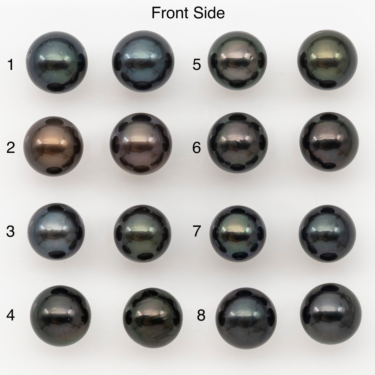 9-10mm Round Tahitian Pearl Pairs with Minor Blemishes, Matched Loose Pearls for Making Studs, for Jewelry Making Supplies, SKU # 3273TH