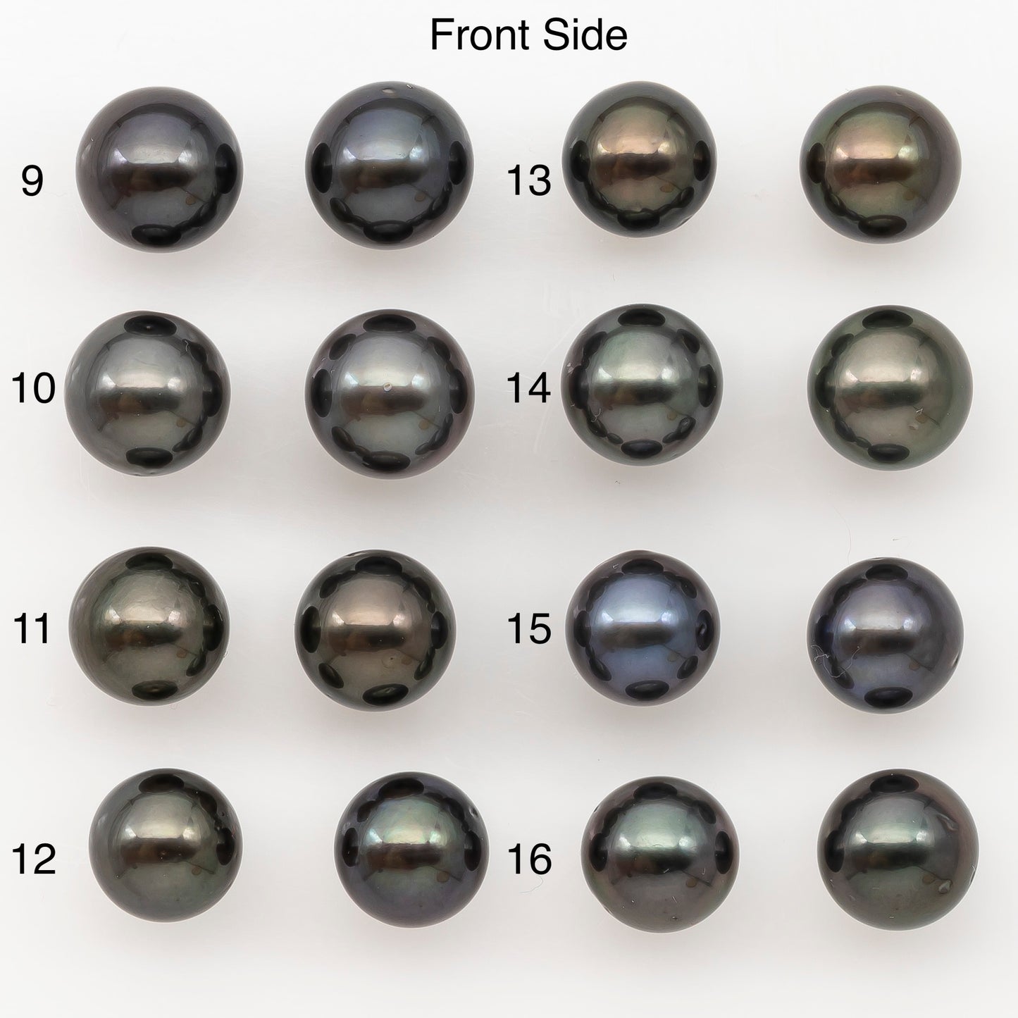 9-10mm Round Tahitian Pearl Pairs with Minor Blemishes, Matched Loose Pearls for Making Studs, for Jewelry Making Supplies, SKU # 3273TH