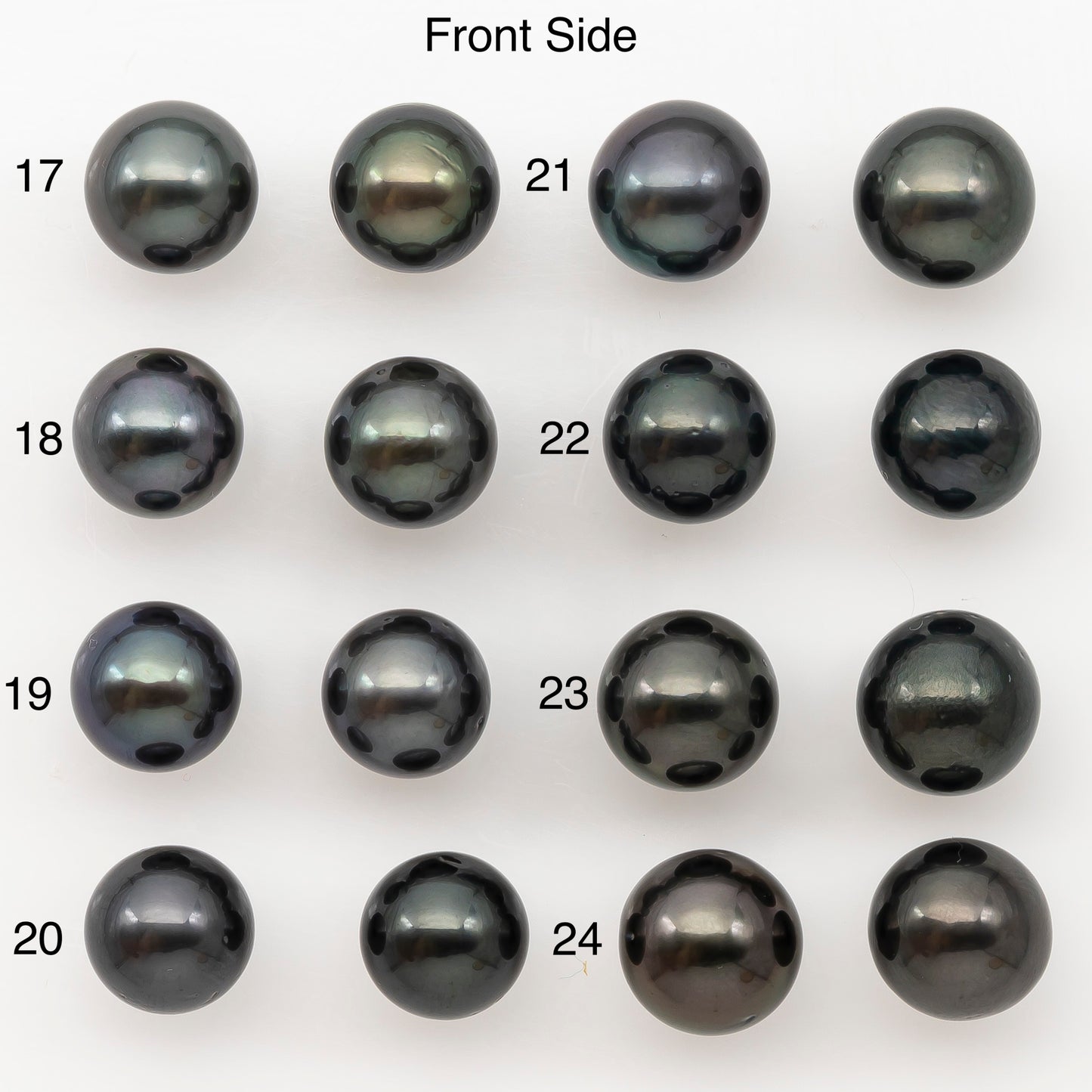 9-10mm Round Tahitian Pearl Pairs with Minor Blemishes, Matched Loose Pearls for Making Studs, for Jewelry Making Supplies, SKU # 3273TH
