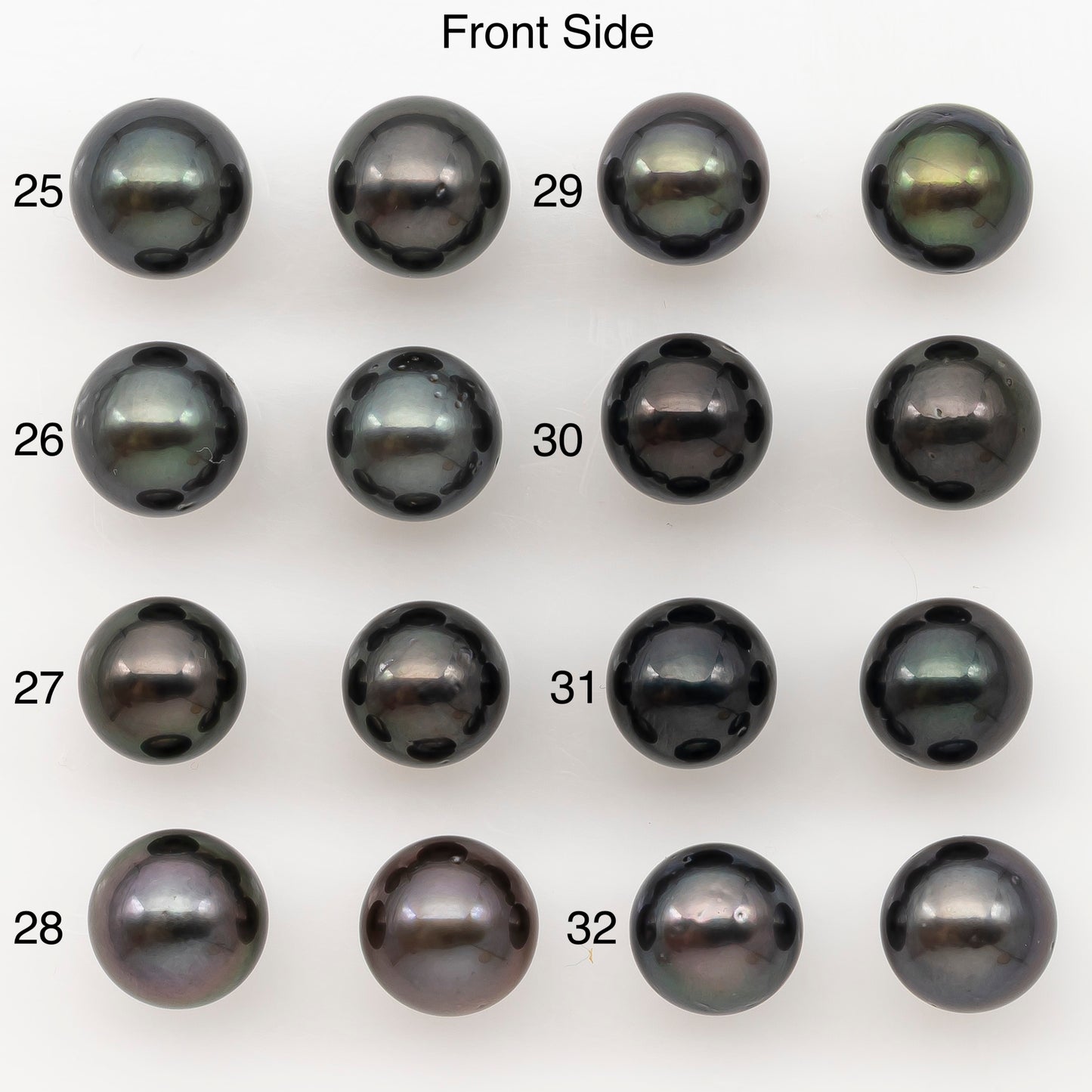 9-10mm Round Tahitian Pearl Pairs with Minor Blemishes, Matched Loose Pearls for Making Studs, for Jewelry Making Supplies, SKU # 3273TH
