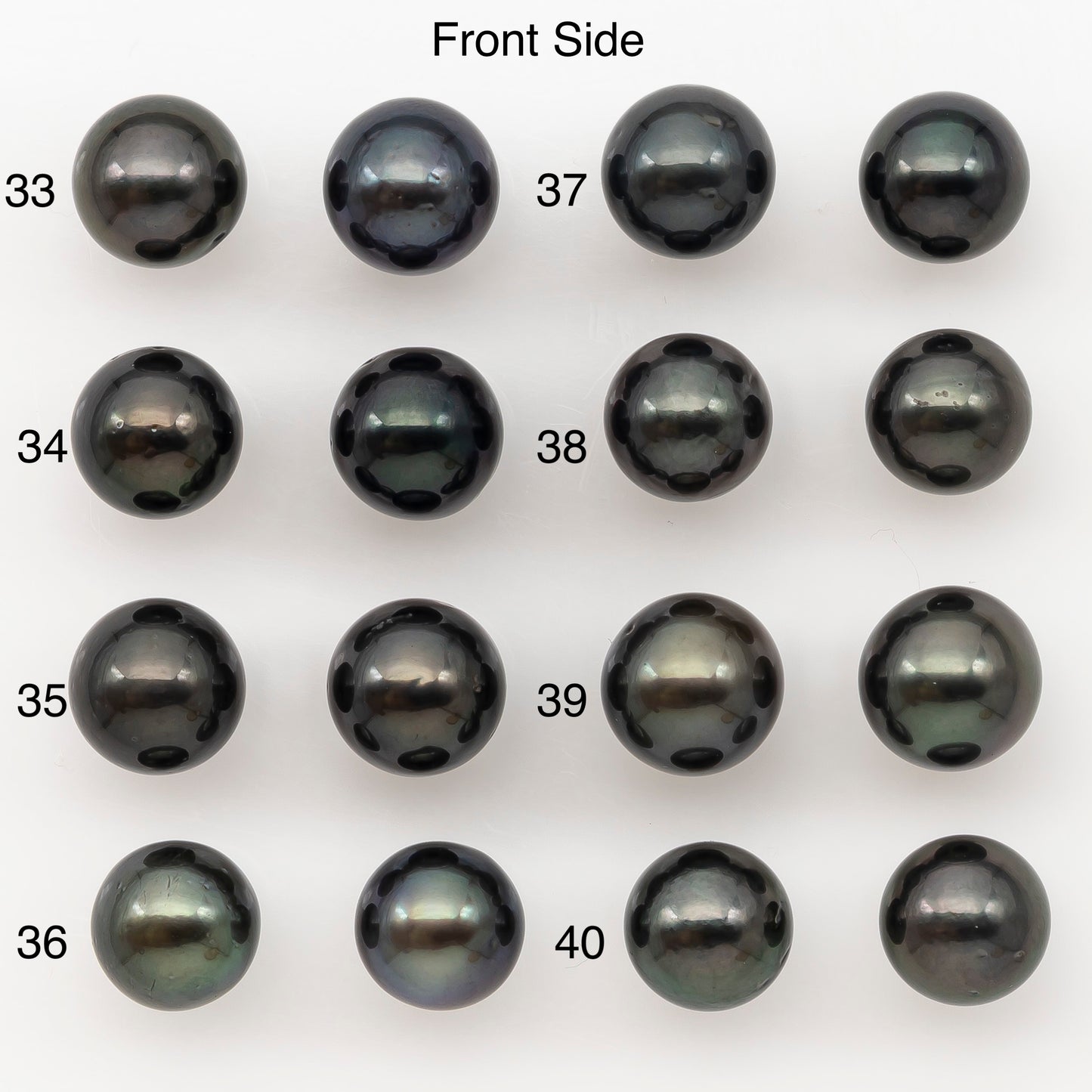 9-10mm Round Tahitian Pearl Pairs with Minor Blemishes, Matched Loose Pearls for Making Studs, for Jewelry Making Supplies, SKU # 3273TH