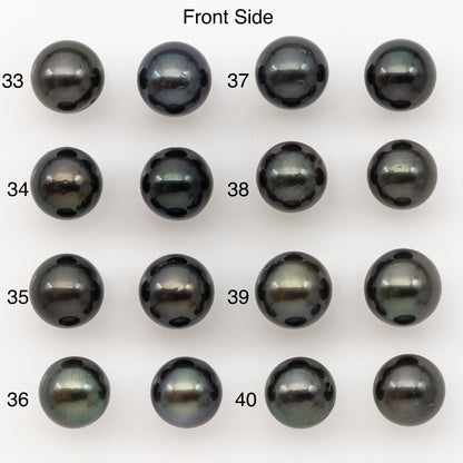 9-10mm Round Tahitian Pearl Pairs with Minor Blemishes, Matched Loose Pearls for Making Studs, for Jewelry Making Supplies, SKU # 3273TH