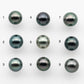 9-10mm High Quality Round Tahitian Pearl in Natural Color and Nice Luster with Minor Blemishe, Single Piece Loose Undrilled, SKU # 2086TH